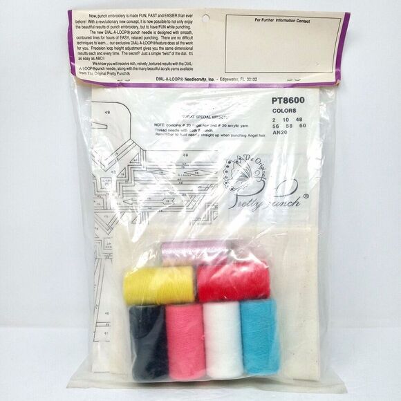 Vintage PRETTY PUNCH Needle Hook Embroidery Kit Aztec Southwestern - Lot of 2 - Picture 4 of 6